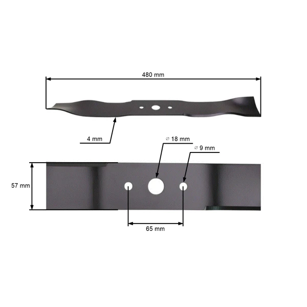 Mulčovací nůž 48 cm (19") pro motorové sekačky Alpina Stiga Castel Garden (OEM 81004366/2 81004395/1 1111-9192-01)