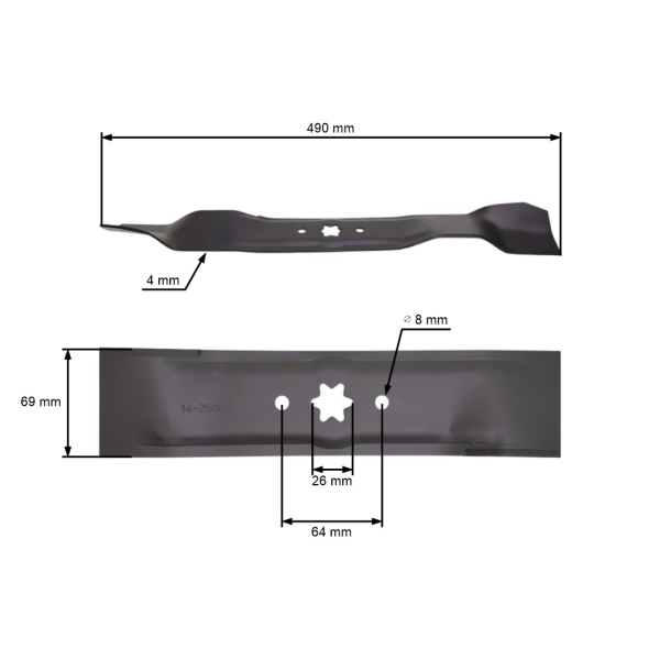 Mulčovací nůž 49 cm (19") boční výhoz pro zahradní traktory MTD (OEM 742-0610 942-0610)