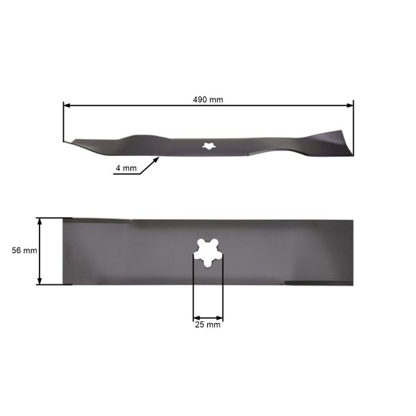 Mulčovací nůž 49 cm (19") pro zahradní traktory Husqvarna Partner McCulloch Poulan Jonsered Electrolux Flymo Rally (OEM 532193957 581116302 532192555)