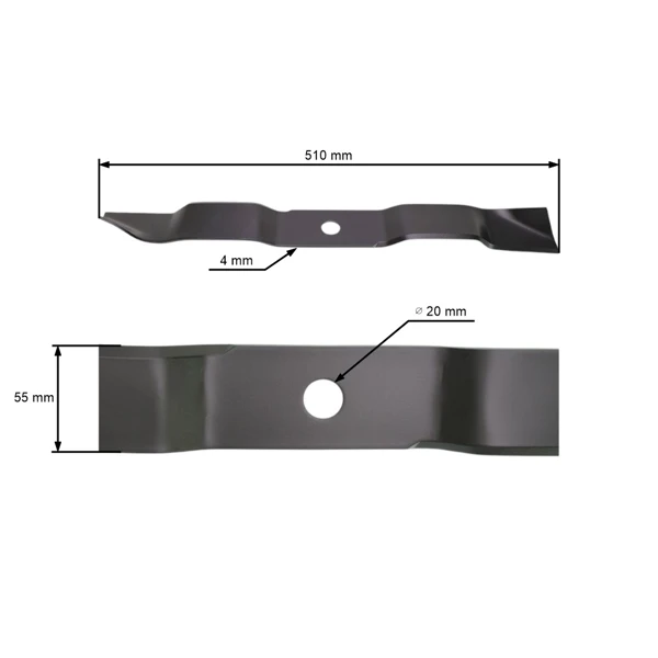 Mulčovací nůž 51 cm (20") pro motorové sekačky AL-KO Alko (OEM 118 995 440126 462705 479143)