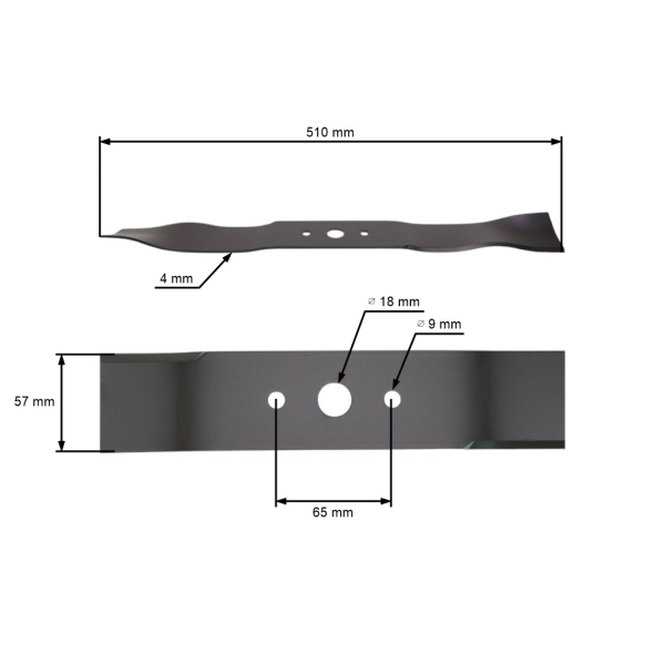 Mulčovací nůž 51 cm (20") pro motorové sekačky Brill Castel Garden Cooper Gardena Honda Stiga Dolmar (OEM 1136-1029-01 81004381/1 664.004.381 181004381/1)