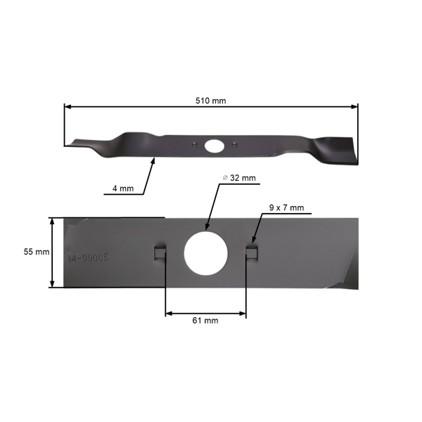 Mulčovací nůž 51 cm (20") pro motorové sekačky Hecht