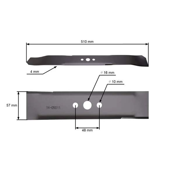 Mulčovací nůž 51 cm (20") pro motorové sekačky Husqvarna Partner McCulloch Poulan Jonsered (OEM 532145106 531006061 531006063 532129277)