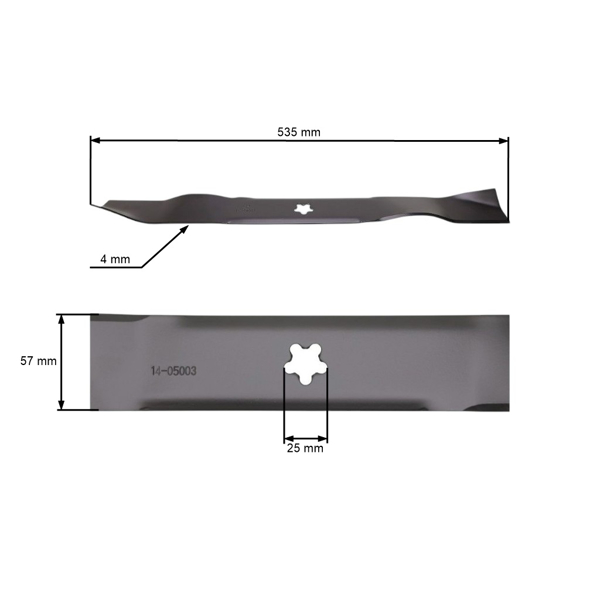 Mulčovací nůž 53,5 cm (21") pro zahradní traktory Husqvarna Partner McCulloch Poulan Jonsered Electrolux (OEM 532134149 539110460)