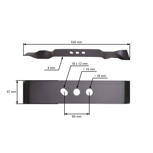 Mulčovací nůž 53 cm (21") pro Čínské motorové sekačky a sekačky z hobbymarketů NAC