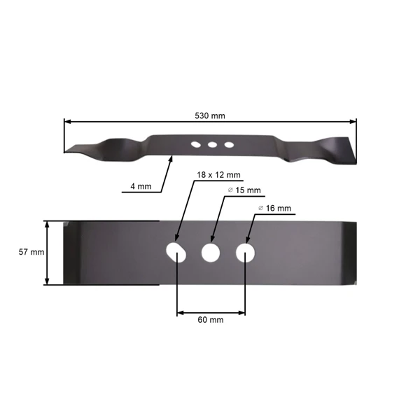 Mulčovací nůž 53 cm (21") pro Čínské motorové sekačky a sekačky z hobbymarketů NAC
