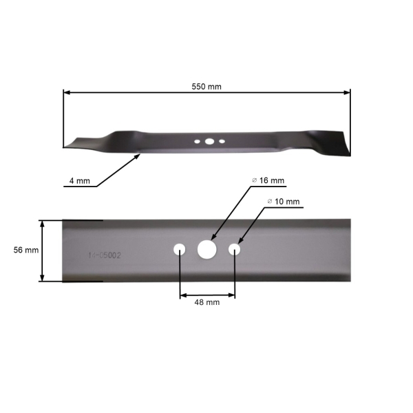 Mulčovací nůž 55 cm (22") pro motorové sekačky Husqvarna Partner McCulloch Poulan (OEM 532141114 532157101)