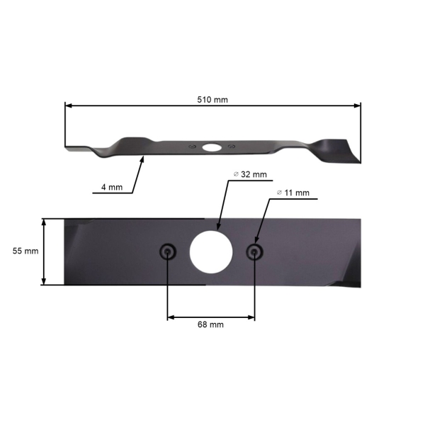 Můlčovací nůž pro motorové sekačky Hecht 553SW 5534SX 5534SWE 51 cm (26300248902)