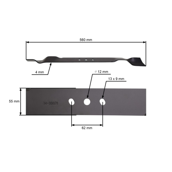 Můlčovací nůž pro motorové sekačky Hortmasz DYM 1569 1579 56 cm (263001171)