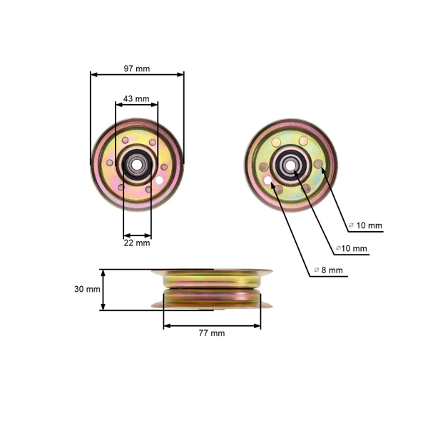 Napínacia kladka klinového remeňa pre záhradné traktory Husqvarna Partner Jonsered McCulloch Poulan AYP (OEM 532131494 597025001 104360X 131494 173438)