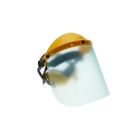 Ochranný polykarbonátový tvárový kryt s chráničmi sluchu pre motorové píly krovinorezy a ďalšiu záhradnú techniku