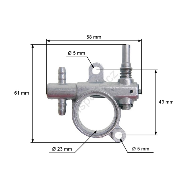 Olejové čerpadlo pre čínske motorové píly a píly z hobbymarketov s objemom motora 38 cm3