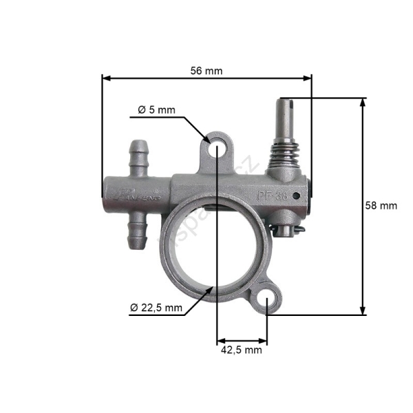 Olejové čerpadlo pro Čínské motorové pily a pily z hobbymarketů s obsahem motoru 25ccm