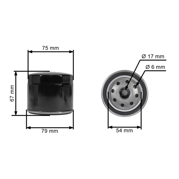 Olejový filtr 58 mm x 64 mm pro motory Kohler Kawasaki John Deere MTD Yard Man (OEM 1205001 AM101207)