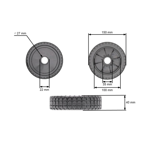 Oregon univerzální plastové kolo 150 mm pro sekačky s redukcí na vnitřní průměr 8,2 mm 10,2 mm 12,2 mm 12,7 mm