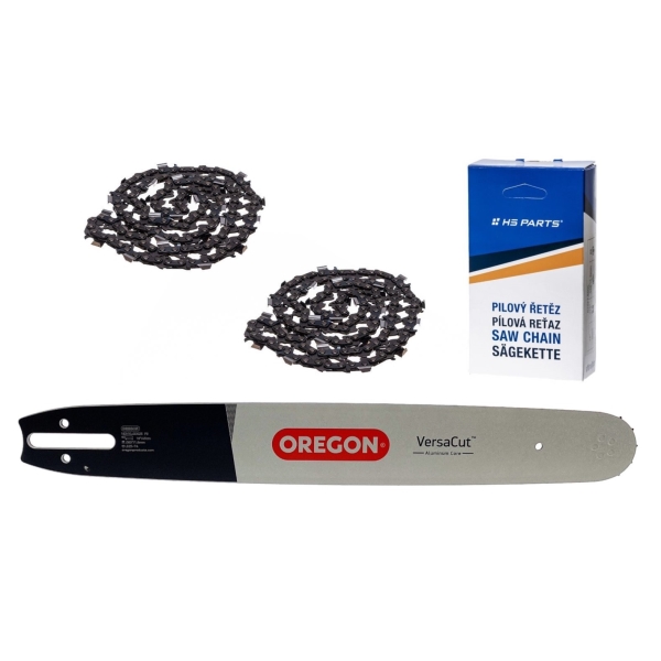 Oregon vodící lišta 183VXLGD025 18" (45 cm) .325" .063" (1,6 mm) + 2 x HS PARTS pilový řetěz 74 článků hranatý zub pro Stihl 024 026 028 030 031 032 034 036 MS240 MS260 MS261 MS270 MS280 MS290 MS310 MS390