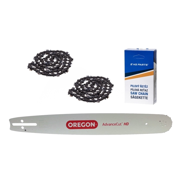Oregon vodící lišta 188SLBK095 18" (45 cm) .325" .058" (1,5 mm) + 2 x HS PARTS pilový řetěz 72 článků hranatý zub pro Husqvarna 36 45 55 136 154 254 257 262 345 346 357 435 445 460 Jonsered 2054 2152 2155 CS2149W Dolmar 109 111 112 116