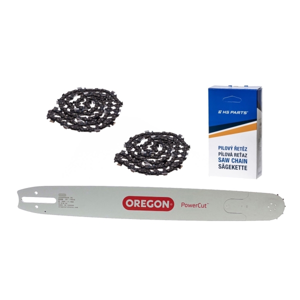 Oregon vodící lišta 203RNDD025 20" (50 cm) 3/8" .063" (1,6 mm) + 2 x HS PARTS pilový řetěz 72 článků hranatý zub pro Stihl 029 031 032 034 041 042 036 044 048 056 066 MS290 MS310 MS360 MS361 MS362 MS391 MS440 MS441 MS462 MS460 MS640 MS660