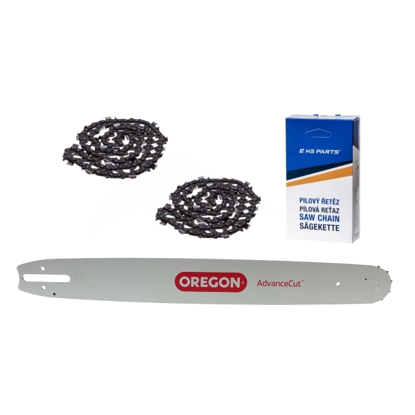 Oregon vodící lišta 203SFHD025 20" (50 cm) 3/8" .063" (1,6 mm) + 2 x HS PARTS pilový řetěz 72 článků hranatý zub pro Stihl 029 031 032 034 041 042 036 044 048 056 066 MS290 MS310 MS360 MS361 MS362 MS391 MS440 MS441 MS462 MS460 MS640 MS660