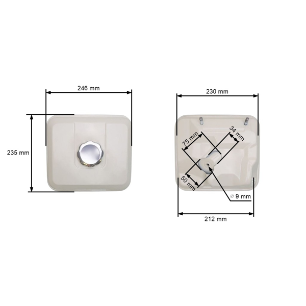 Palivová nádrž pre motory Honda GX240 GX270 (OEM 17510-ZE2-010ZA 17510ZE2020ZA)