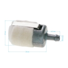 Palivový filter pre motorové píly krovinorezy a ďalšiu záhradnú techniku