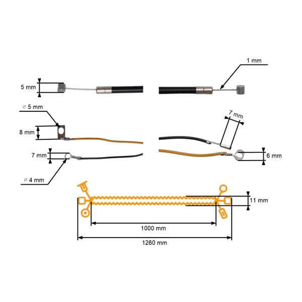 Plynové lanko pro křovinořezy Stihl FS360 FS410 FS460 (41471801100)