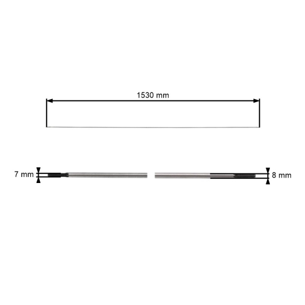 Poháněcí hřídel pro Čínské křovinořezy a křovinořezy z hobbymarketů rozměr 1530 mm x 8 mm x 7 zubů