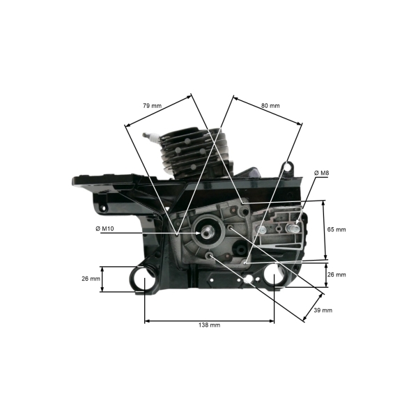 Polomotor pro Čínské motorové pily a pily z hobbymarketů průměr válce 45 mm
