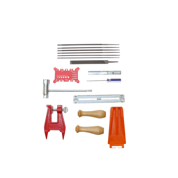 Přenosný kufřík s nářadím pro ostření pilových řetězů