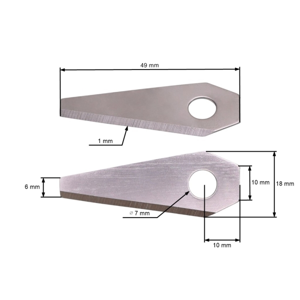 Sada 9 ks. žacích nožů 4,9 cm (2") pro robotické sekačky Bosch Indego 350 Indego 350 Connect Indego 1100 Connect (OEM F016800321)