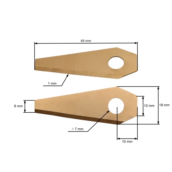 Sada 9 ks. žacích nožů 4,9 cm (2") pro robotické sekačky Bosch Indego 350 Indego 350 Connect Indego 1100 Connect (OEM F016800321)
