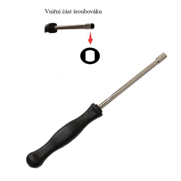 Šroubovák pro nastavování karburátorů motorových pil a křovinořezů s profilem Double D (OEM 308535002)
