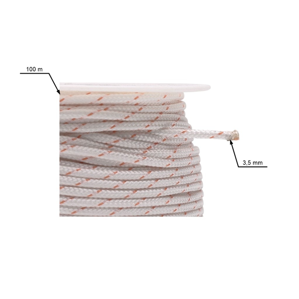 Startovací lanko 3,5 mm x 100 m pro motorové pily křovinořezy postřikovače a další zahradní techniku