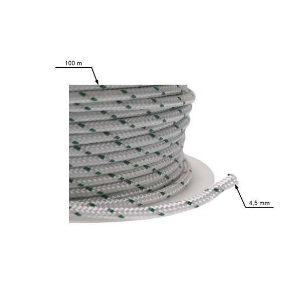Startovací lanko 4,5 mm x 100 m pro motorové pily křovinořezy postřikovače a další zahradní techniku