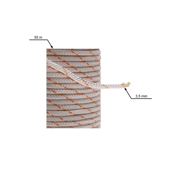 Štartovacie lanko 3,5 mm x 50 m pre motorové píly krovinorezy postrekovača a ďalšiu záhradnú techniku