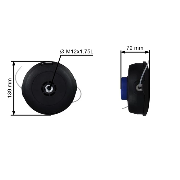Strunová hlava T45X M12x1.75L pro křovinořezy Husqvarna 240R 250R 250RX 335L 335RX 343R 345FX 345RX 355FX 555FX (OEM 544972603)