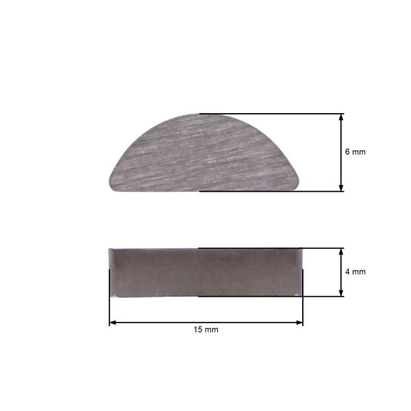 Univerzální ocelový klínek pro držák žacích nožů pro motorové sekačky a zahradní traktory 15 mm x 4,0 mm x 6,0 mm