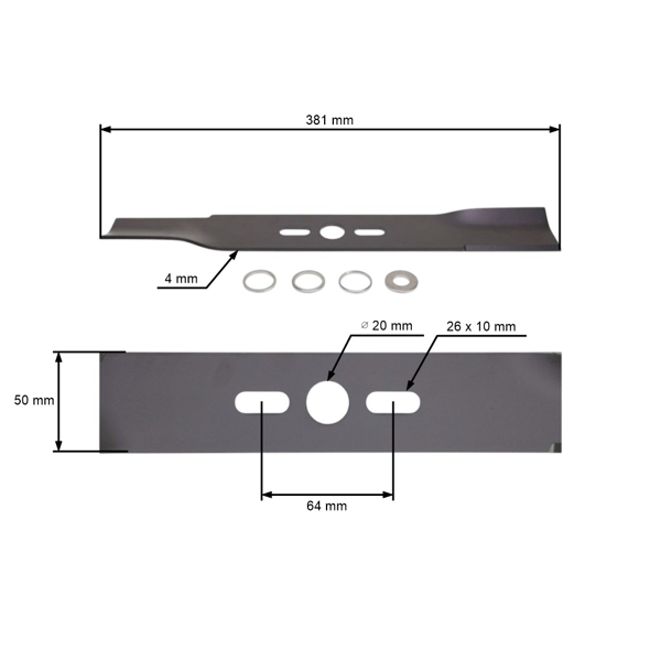 Univerzální žací nůž 38,1 cm (15") pro motorové sekačky