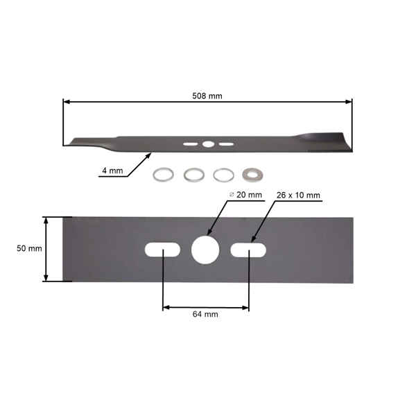 Univerzální žací nůž 50,8 cm (20") pro motorové sekačky