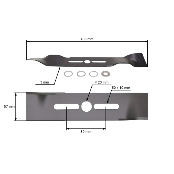 Univerzálny mulčovací nôž pre motorové kosačky 40,6 cm (16") Univerzálny mulčovací nôž pre motorové kosačky 40,6 cm (16")