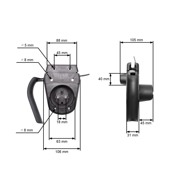 Univerzálny vypínač elektrických kosačiek a vertikutátorov (kábel 130cm)