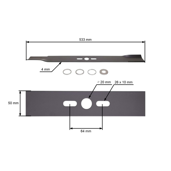 Univerzálny žací nôž pre motorové kosačky 53,3 cm (21")
