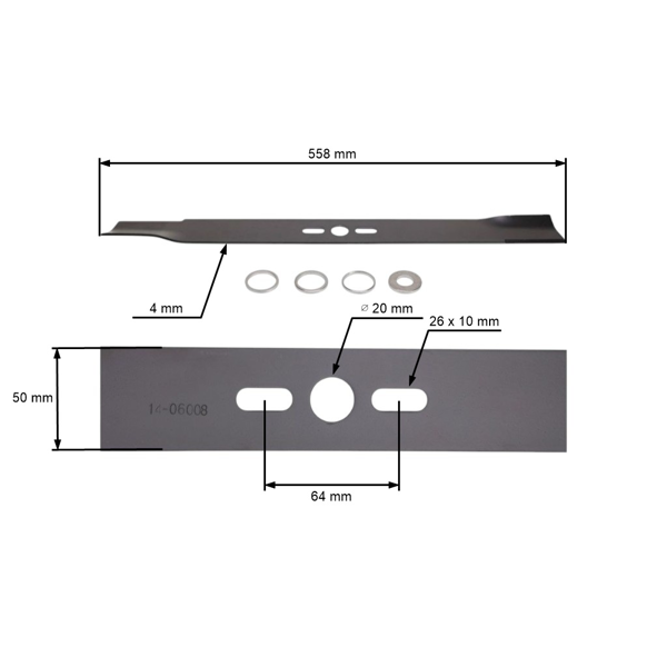 Univerzálny žací nôž pre motorové kosačky 55,8 cm (22")