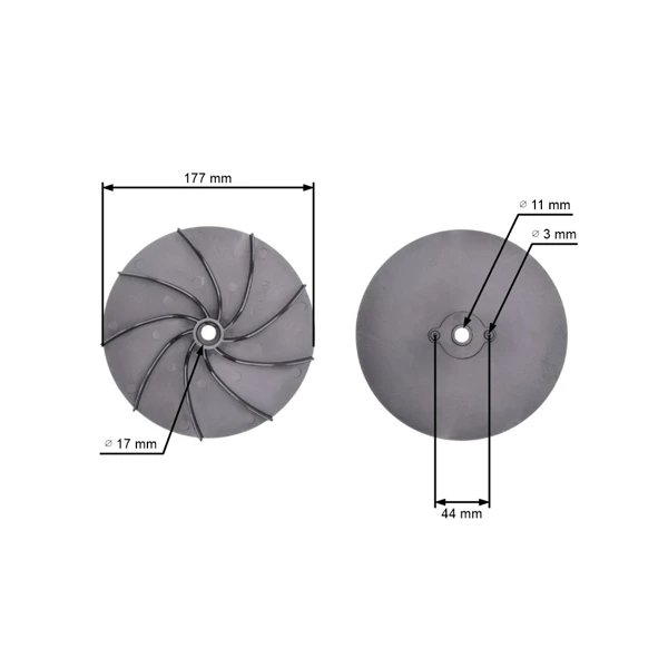 Ventilátor pro elektrické sekačky Castel Garden Stiga Variolux (OEM 22465602/0 322465602/1 1136-0673-01)