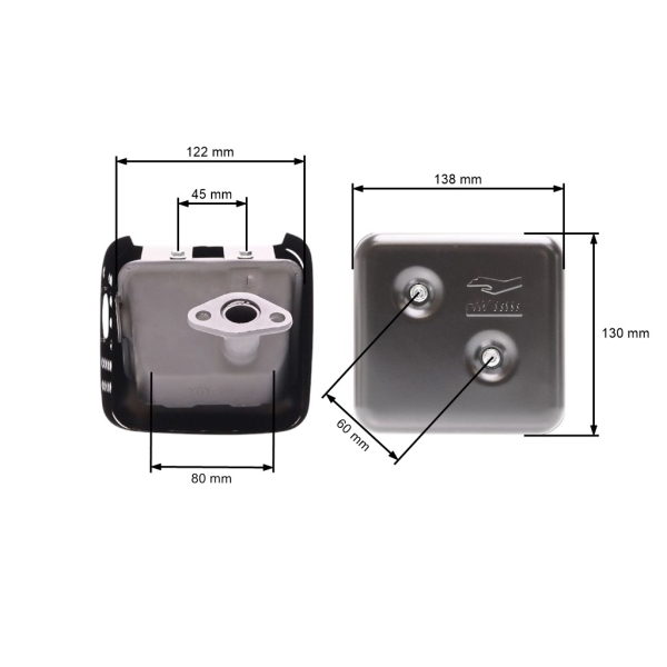 Výfuk pro motory Honda GX110 GX120 GX140 GX160 Zongshen 168FB (OEM 18300-ZE1-900 18310ZF1000 18310-ZE1-000 18310-ZE1-010 18310-ZF1-000)