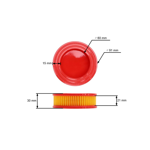 Vzduchový filter 91 mm x 59 mm x 30 mm pre motory MTD 5T65 RH RHA (OEM 751-14628)
