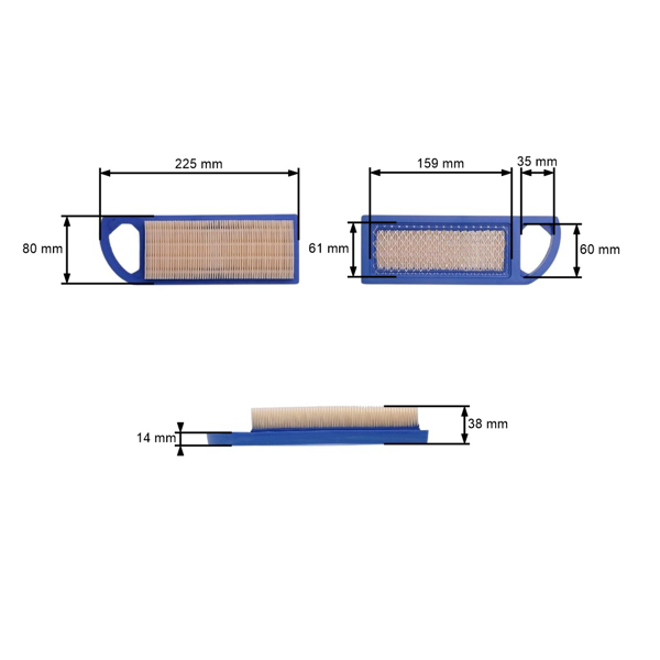 Vzduchový filter pre motory Briggs & Stratton Intek OHV IC AVS 14,0 PS - 21,0 PS (OEM 004214 4214 695547 697014 697776 698083 795115 797008)