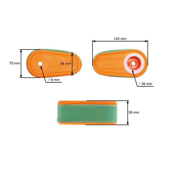 Vzduchový filter pre motory Briggs & Stratton Serie 775 775EX 800 800E 825E 850 850E 875EX 950E výkon 7,75 PS - 8,75 PS (OEM 005419 795066 79625