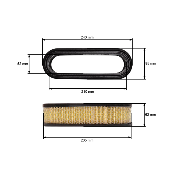 Vzduchový filter pre motory Briggs & Stratton výkon 12,0 PS - 18,0 PS (OEM 394019S)