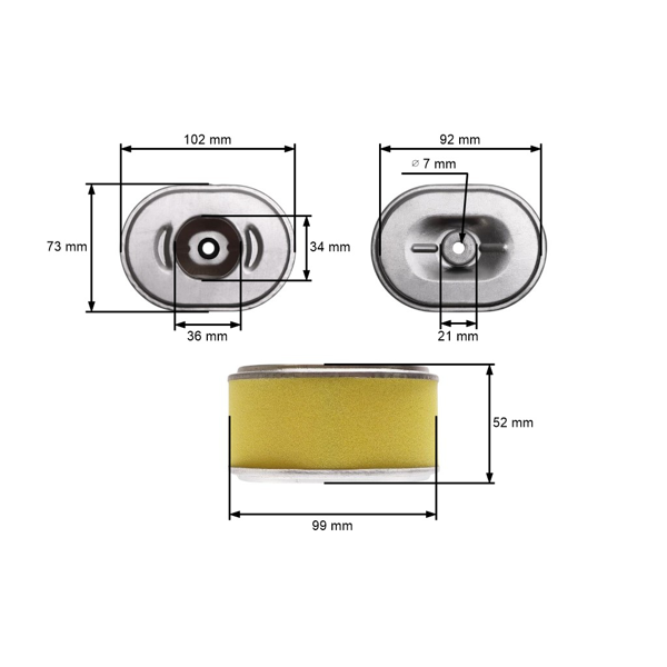 Vzduchový filter pre motory Honda GX110 GX120 (OEM 17210ZE0821)
